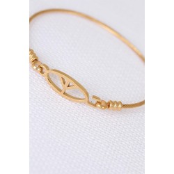 Gold Metal Çelik Figürlü Erkek Kelepçe Bileklik