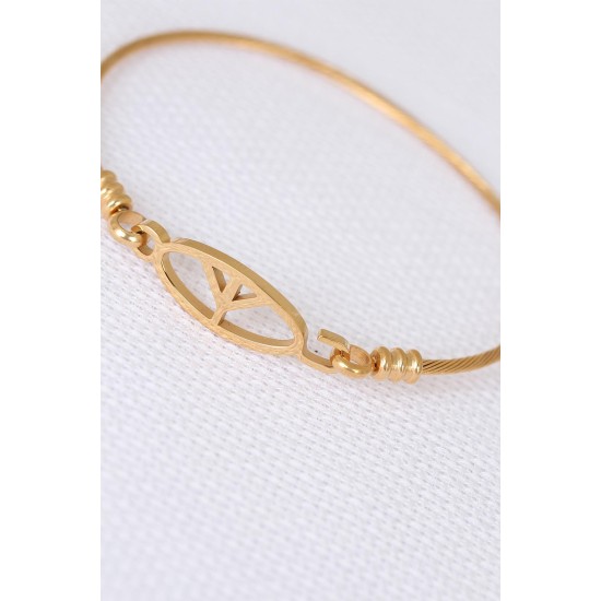 Gold Metal Çelik Figürlü Erkek Kelepçe Bileklik Gold Metal Çelik Figürlü Erkek Kelepçe Bileklik
