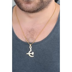 Gold Renk Metal Orak ve Balta Figürlü Erkek Kolye