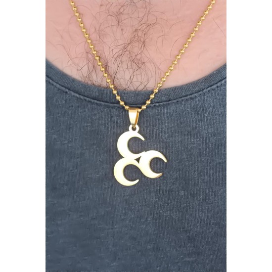 Gold Renk Metal 3 Hilal Figürlü Erkek Kolye Gold Renk Metal 3 Hilal Figürlü Erkek Kolye