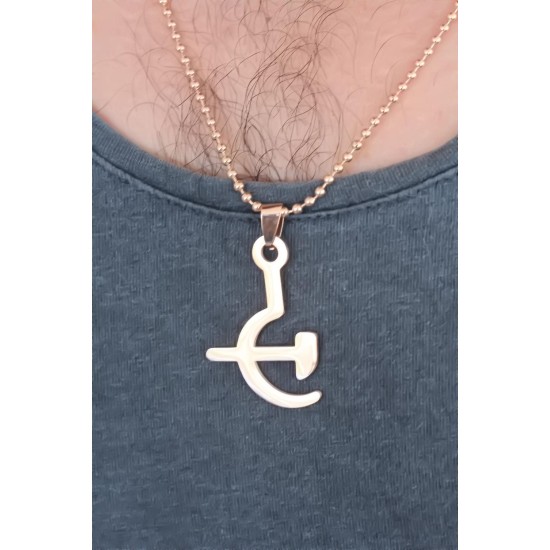 Rose Renk Metal Orak ve Balta Figürlü Erkek Kolye Rose Renk Metal Orak ve Balta Figürlü Erkek Kolye