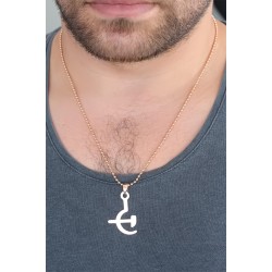 Rose Renk Metal Orak ve Balta Figürlü Erkek Kolye
