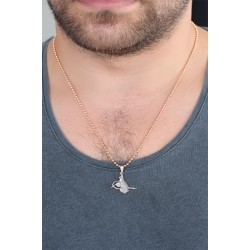 Rose Renk Metal Osmanlı Tuğra Figürlü Erkek Kolye