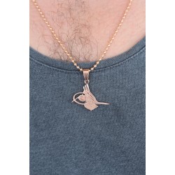Rose Renk Metal Tuğra Figürlü Erkek Kolye