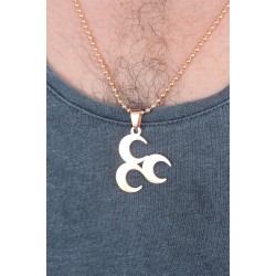 Rose Renk Metal 3 Hilal Figürlü Erkek Kolye