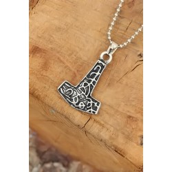 Gümüş Renk Metal Aksesuarlı Top Zincirli Erkek Kolye