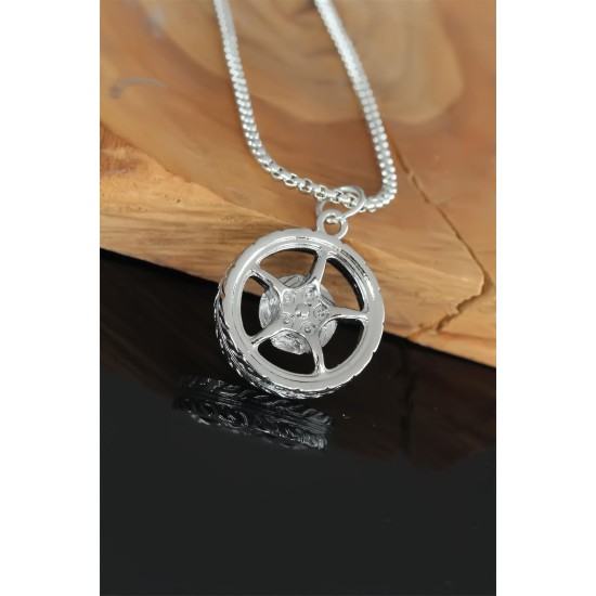 Medusa Tasarım Silver Renk Zincirli Erkek Kolye Medusa Tasarım Silver Renk Zincirli Erkek Kolye