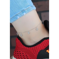 Zirkon Taşlı Silver Renk Kaplama Zincir Hal Hal