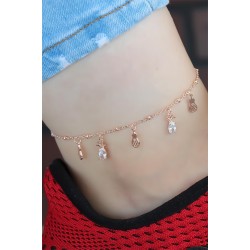 Zirkon Taşlı Rose Renk Ananaslı Hal Hal
