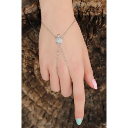 Silver Renk Zirkon Taşlı Nar Figürlü Şahmeran Bileklik