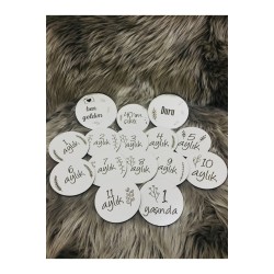 Ahşap Bebek Anı Kartı 15'li