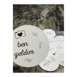 Ahşap Bebek Anı Kartı 15'li