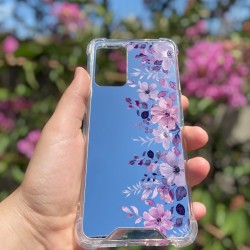 Oppo A54 4G Uyumlu Aynalı Mor Ve Ötesi Desenli Darbe Kamera Korumalı Silikon Telefon Kılıfı