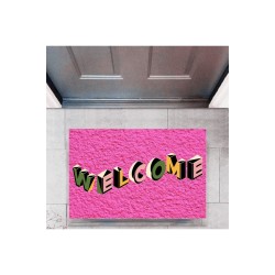 Kapı Önü Paspası Dekoratif Dijital Baskı Welcome P-2343