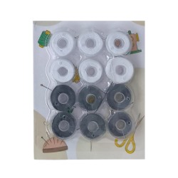 Masura İpli 12'li Plastik Siyah-Beyaz