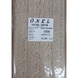 Dantel Polyester Sanal Tül Bant Cappucino 14,30 Metre En 6 cm ON-1538-C