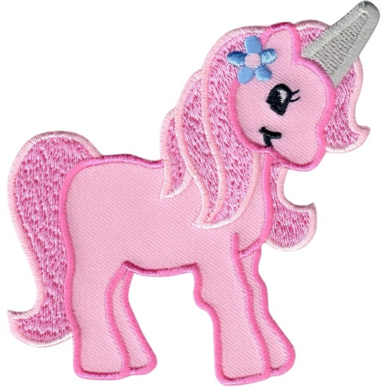 Aplike Ütü İle Yapışan Unicorn Pembe Arma 4x4 cm Aplike Ütü İle Yapışan Unicorn Pembe Arma 4x4 cm