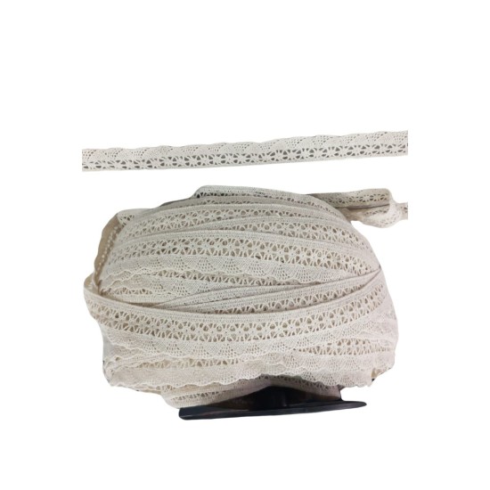 Kopanaki Dantel en 4 cm Şeritli Krem 5 Metre Kopanaki Dantel en 4 cm Şeritli Krem 5 Metre