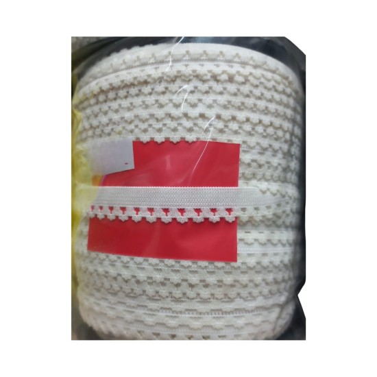 Çamaşır Lastiği Dantelli 1 cm 1 Metre Beyaz 2. Model Çamaşır Lastiği Dantelli 1 cm 1 Metre Beyaz 2. Model