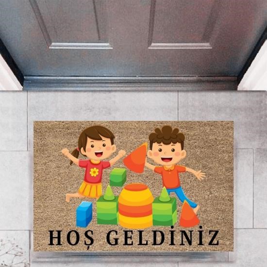 Kapı Önü Paspası Dekoratif Dijital Baskı ÇocuklarP-2718 Kapı Önü Paspası Dekoratif Dijital Baskı ÇocuklarP-2718