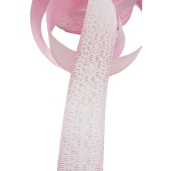 Tafta Dantel Görünümlü Kurdele Pembe 25 mm 1 Metre