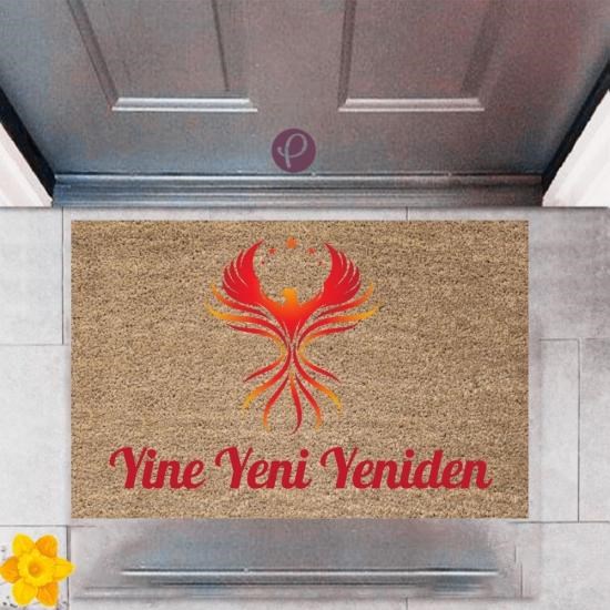 Kapı Önü Paspası Dekoratif Dijital Baskı Yine Yeni Yeniden P-2377 Kapı Önü Paspası Dekoratif Dijital Baskı Yine Yeni Yeniden P-2377