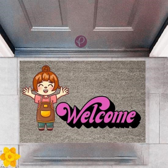 Kapı Önü Paspası Dekoratif Dijital Baskı Welcome P-2354 Kapı Önü Paspası Dekoratif Dijital Baskı Welcome P-2354