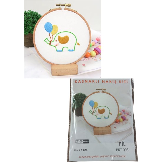 Nakış Kitleri Kasnaklı 8.6 X 6 cm Fil Nakış Kitleri Kasnaklı 8.6 X 6 cm Fil