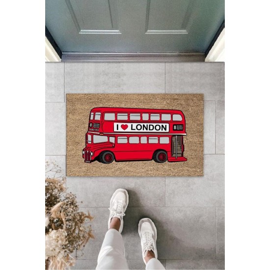 Dekoratif Dijital I Love London Otobüsü Kırmızı Kapı Paspası Dış Mekan Paspas K-3172 Dekoratif Dijital I Love London Otobüsü Kırmızı Kapı Paspası Dış Mekan Paspas K-3172