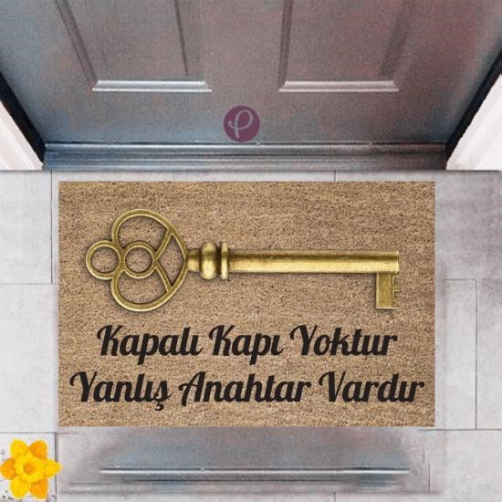 Kapı Önü Paspası Dekoratif Dijital Baskı Anahtar P-2391 Kapı Önü Paspası Dekoratif Dijital Baskı Anahtar P-2391