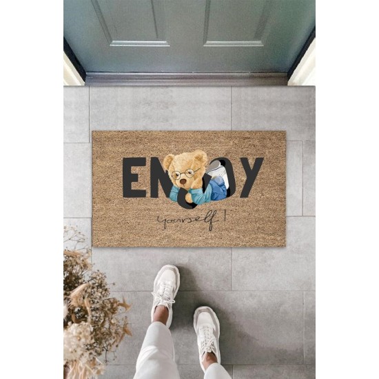Bej Kapı Önü Paspası Enjoy Yourself Ayıcık Desen K-3337 Bej Kapı Önü Paspası Enjoy Yourself Ayıcık Desen K-3337