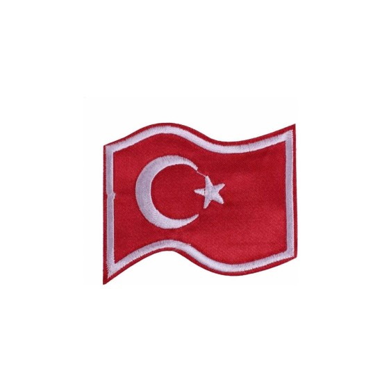 Aplike Ütü İle Yapışan Türk Bayrağı Dalgalı Arma 5x4 cm Aplike Ütü İle Yapışan Türk Bayrağı Dalgalı Arma 5x4 cm