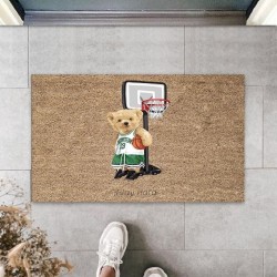 Bej Kapı Önü Paspası Basketci Ayıcık Desen  K-3349