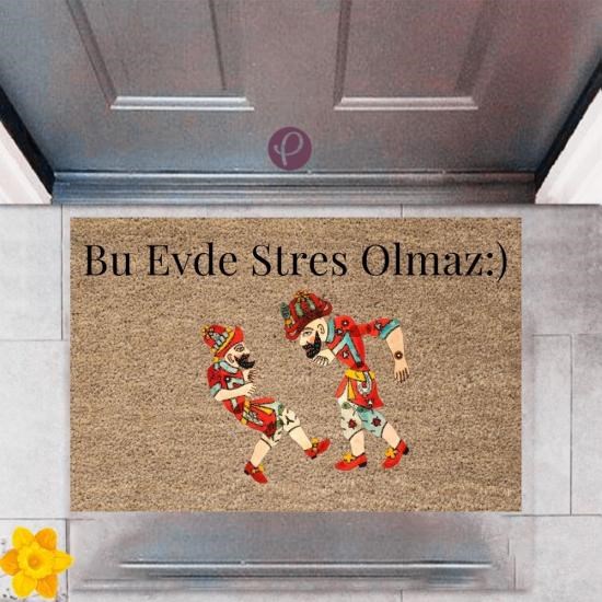Kapı Önü Paspası Dekoratif Dijital Baskı Hacivat-Karagöz P-2434 Kapı Önü Paspası Dekoratif Dijital Baskı Hacivat-Karagöz P-2434