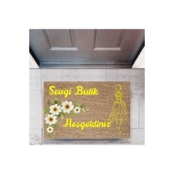 Kapı Önü Paspası Dekoratif Dijital Baskı Butik Hoşgeldiniz P-2445