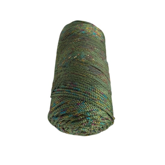 Makrome İpi 3mm Polyester Haki Simli Makrome İpi 3mm Polyester Haki Simli