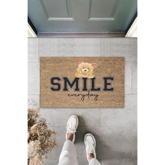 Bej Kapı Önü Paspası Smile Everyday Ayıcık Desen K-3360 Bej Kapı Önü Paspası Smile Everyday Ayıcık Desen K-3360