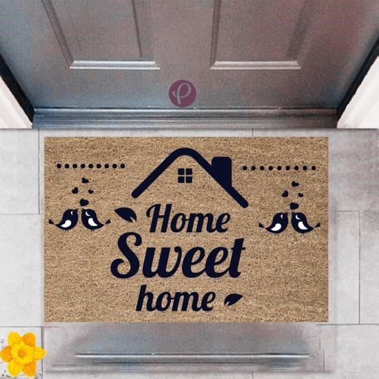 Kapı Önü Paspası Dekoratif Dijital Baskı Home Sweet Home P-2442 Kapı Önü Paspası Dekoratif Dijital Baskı Home Sweet Home P-2442
