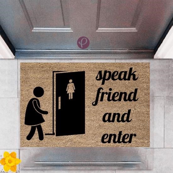 Kapı Önü Paspası Dekoratif Dijital Baskı Speak Friend and Enter P-2365 Kapı Önü Paspası Dekoratif Dijital Baskı Speak Friend and Enter P-2365