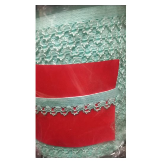 Çamaşır Lastiği Dantelli 1 cm 75 Metre 1 Top Su Yeşili Çamaşır Lastiği Dantelli 1 cm 75 Metre 1 Top Su Yeşili
