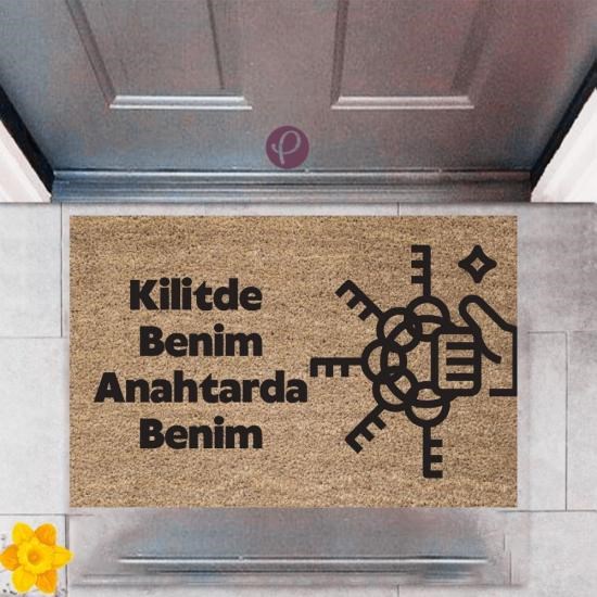 Kapı Önü Paspası Dekoratif Dijital Baskı Kilit P-2397 Kapı Önü Paspası Dekoratif Dijital Baskı Kilit P-2397
