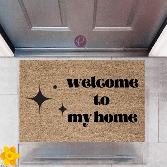 Kapı Önü Paspası Dekoratif Dijital Baskı Welcome to My Home P-2425 Kapı Önü Paspası Dekoratif Dijital Baskı Welcome to My Home P-2425
