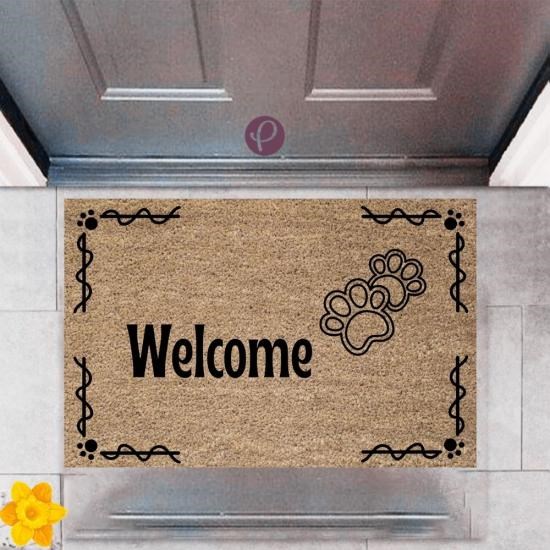Kapı Önü Paspası Dekoratif Dijital Baskı Welcome P-2420 Kapı Önü Paspası Dekoratif Dijital Baskı Welcome P-2420