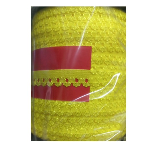 Çamaşır Lastiği Dantelli 1 cm 75 Metre 1 Top Sarı Çamaşır Lastiği Dantelli 1 cm 75 Metre 1 Top Sarı