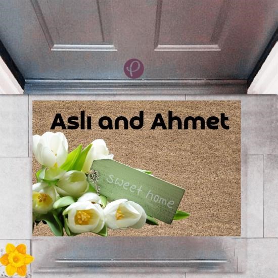 Kapı Önü Paspası Dekoratif Dijital Baskı Sweet Home P-2440 Kapı Önü Paspası Dekoratif Dijital Baskı Sweet Home P-2440