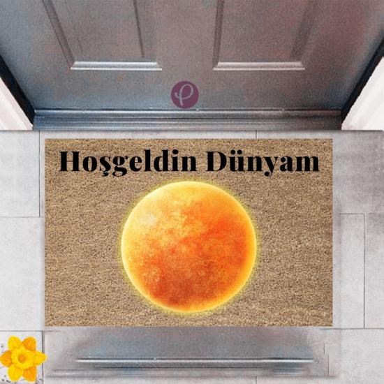 Kapı Önü Paspası Dekoratif Dijital Baskı Dünya P-2436 Kapı Önü Paspası Dekoratif Dijital Baskı Dünya P-2436