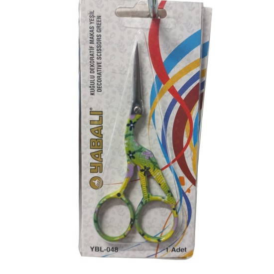 Nakış Makası Kuğulu Dekoratif Makas Yeşil YBL-048 Model 6 Nakış Makası Kuğulu Dekoratif Makas Yeşil YBL-048 Model 6