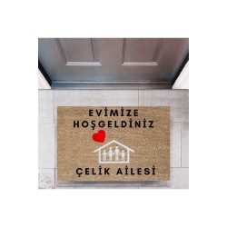 Kapı Önü Paspası Dekoratif Dijital Baskı Evimize Hoşgeldiniz P-2465