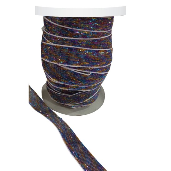 Kadife Kurdele Simli 1,5 cm Karışık Renk 2 Metre Kadife Kurdele Simli 1,5 cm Karışık Renk 2 Metre