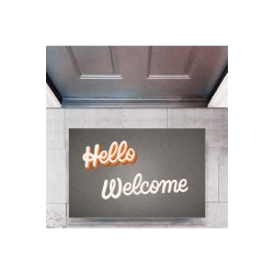 Kapı Önü Paspası Dekoratif Dijital Baskı Hello Welcome P-2326